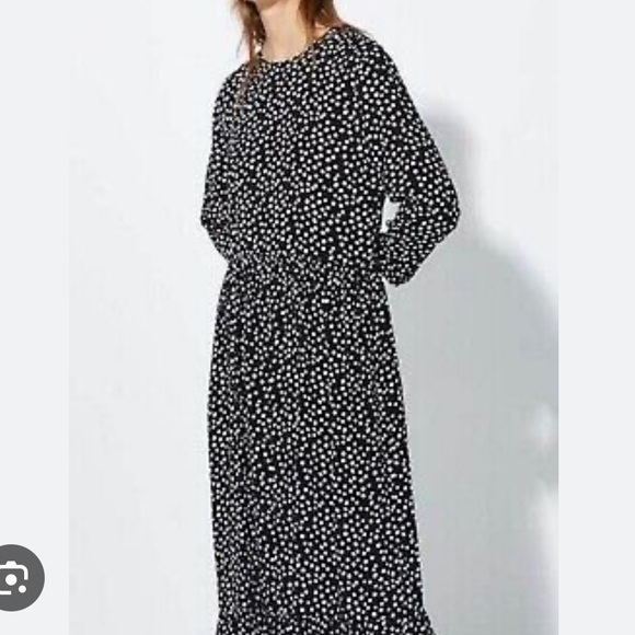 Zara Classic Black & White Polka Dot Maxi Dress | Size S - Picture 1 of 7